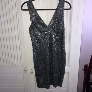 Silver Sequined Party Dress